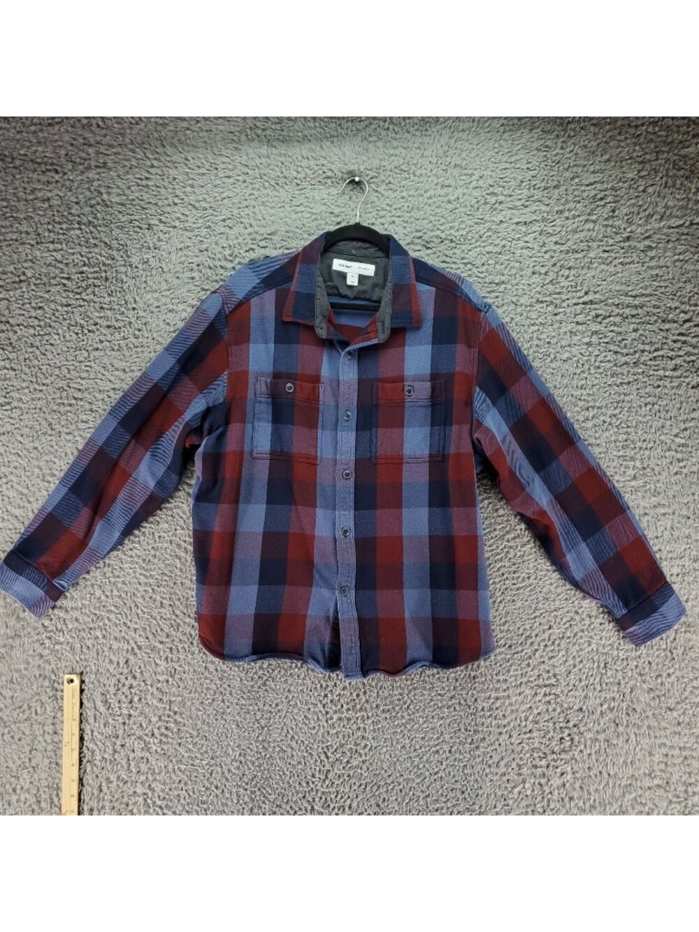 Old Navy Shirt Mens XXL Blue & Red Plaid Regular Fit Cotton Flannel Shirt